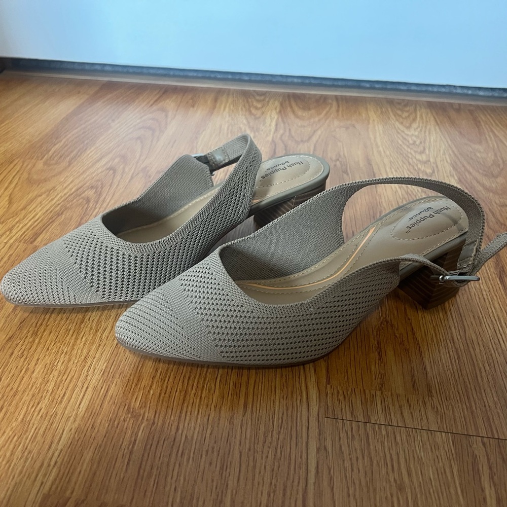 Hush Puppies Tan Slingback Heels